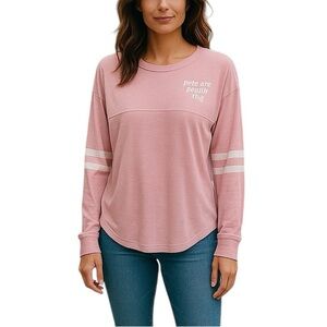 Maurices Medium Oversized Drop Shoulder Varsity Style Pet Lover Graphic Tee
